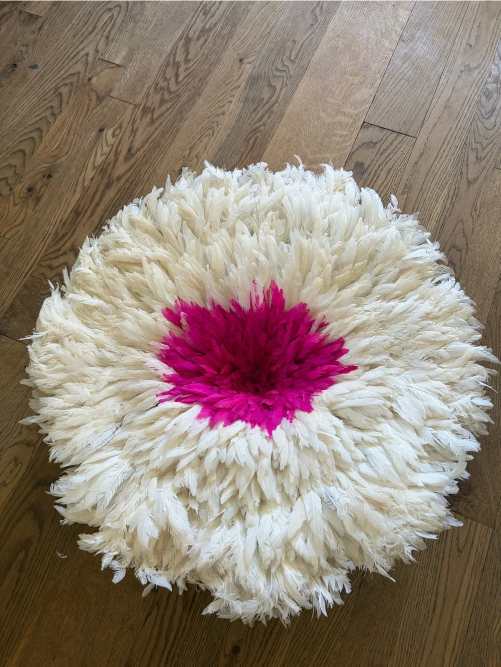 African bamileke headress juju feathers huge wall counter art